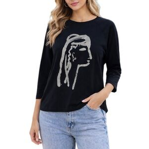 Yoshi Kondo Black Graphic Long Sleeve T-shirt Size M